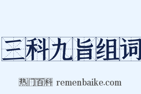 三科九旨组词是什么意思的图片